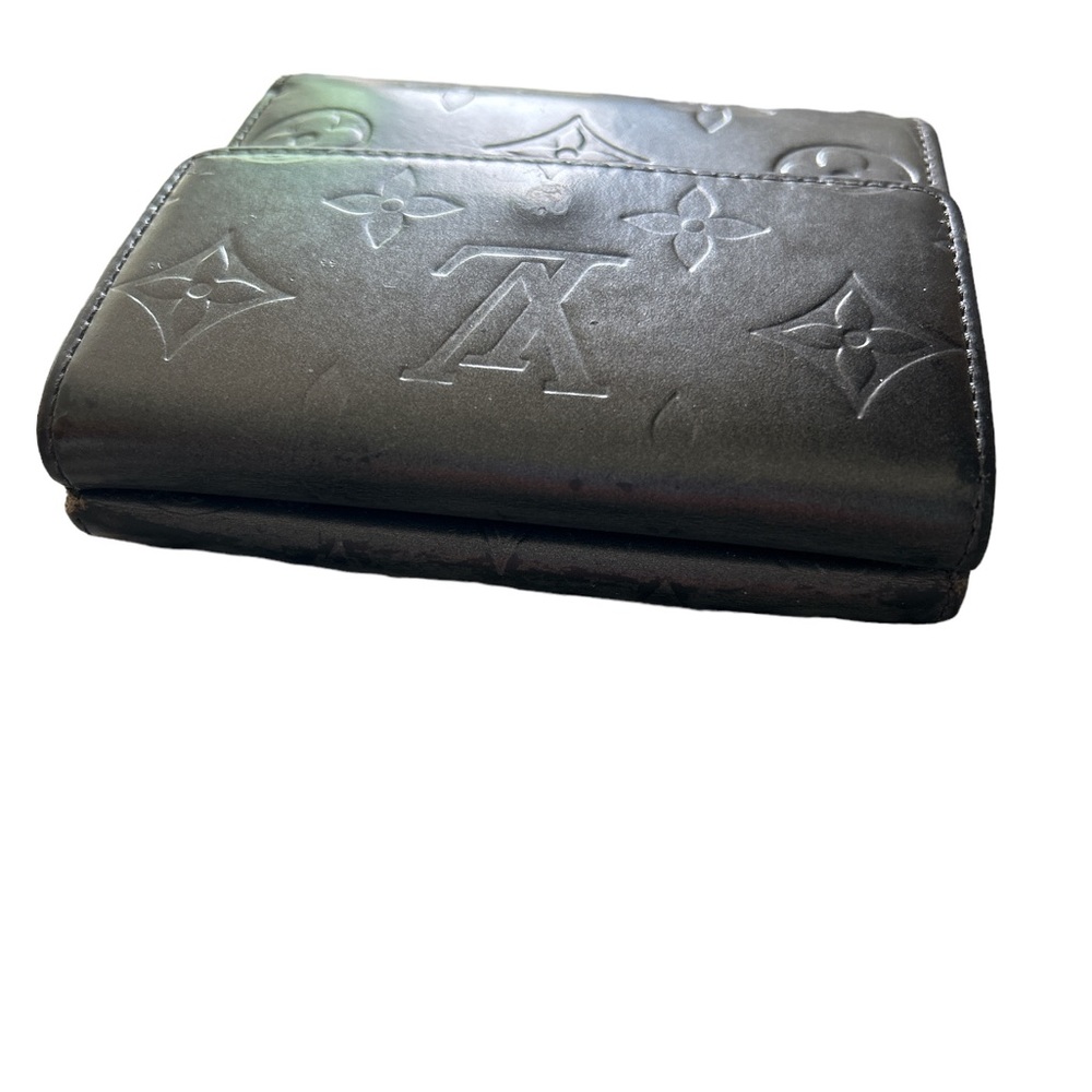 Louis Vuitton Elise Matte Vernis Charcoal Trifold Wallet - Picture 11 of 12
